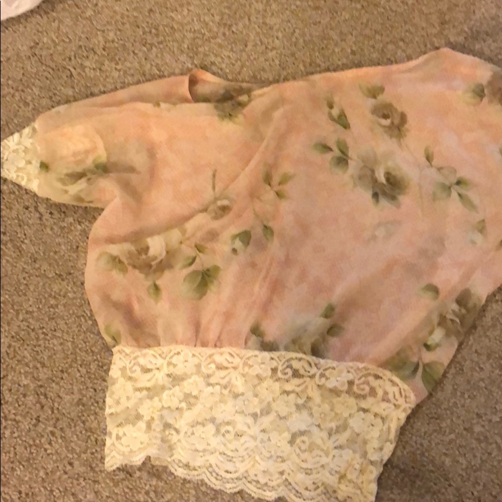 Off the shoulder sheer adorable shirt